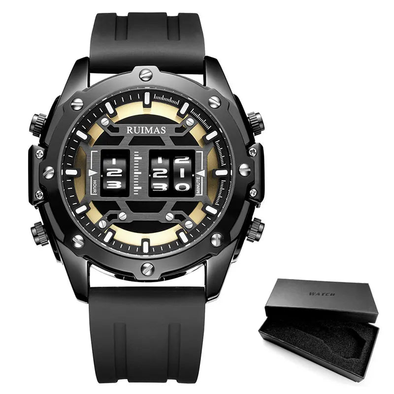 Men's Digital Quartz Watch – Waterproof Silicone Band, Military Design - ESTEEMSO.COM