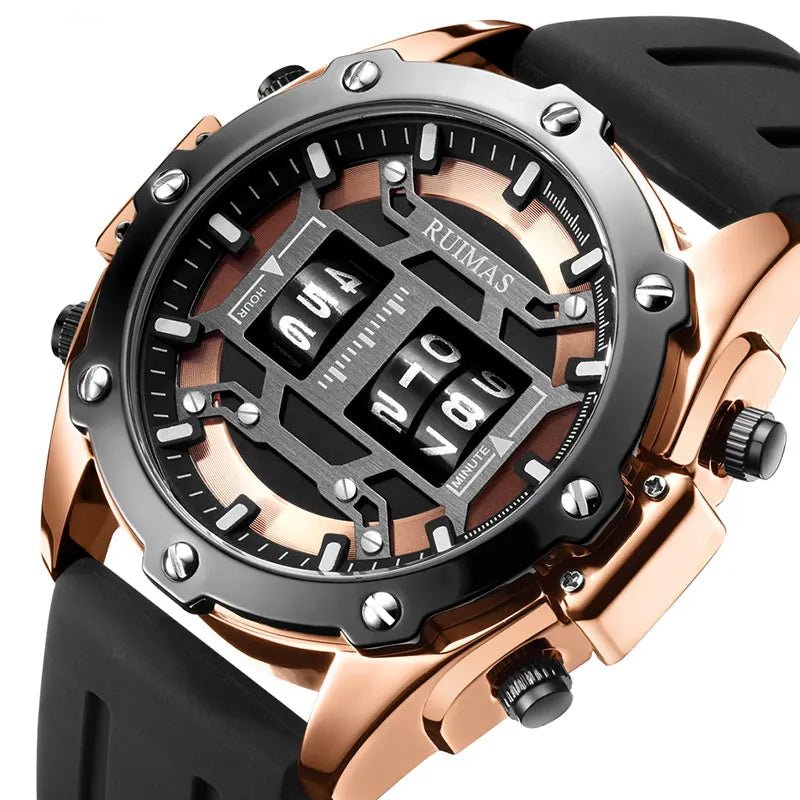 Men's Digital Quartz Watch – Waterproof Silicone Band, Military Design - ESTEEMSO.COM