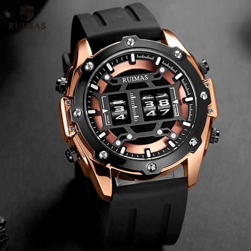 Men's Digital Quartz Watch – Waterproof Silicone Band, Military Design - ESTEEMSO.COM