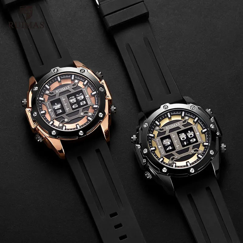 Men's Digital Quartz Watch – Waterproof Silicone Band, Military Design - ESTEEMSO.COM