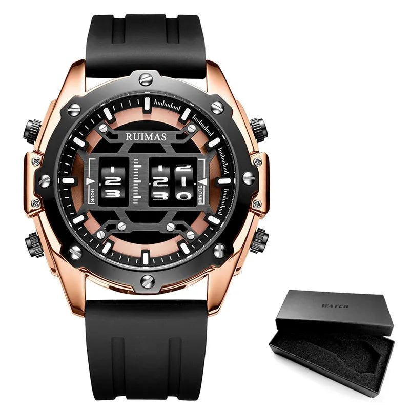 Men's Digital Quartz Watch – Waterproof Silicone Band, Military Design - ESTEEMSO.COM