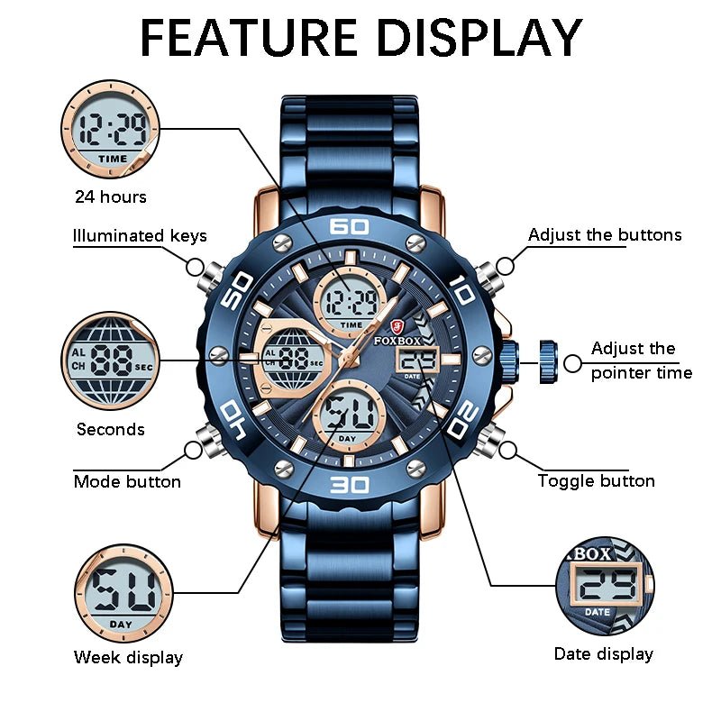 Men's Luxury Sport Watch – Dual Display Analog & Digital - ESTEEMSO.COM