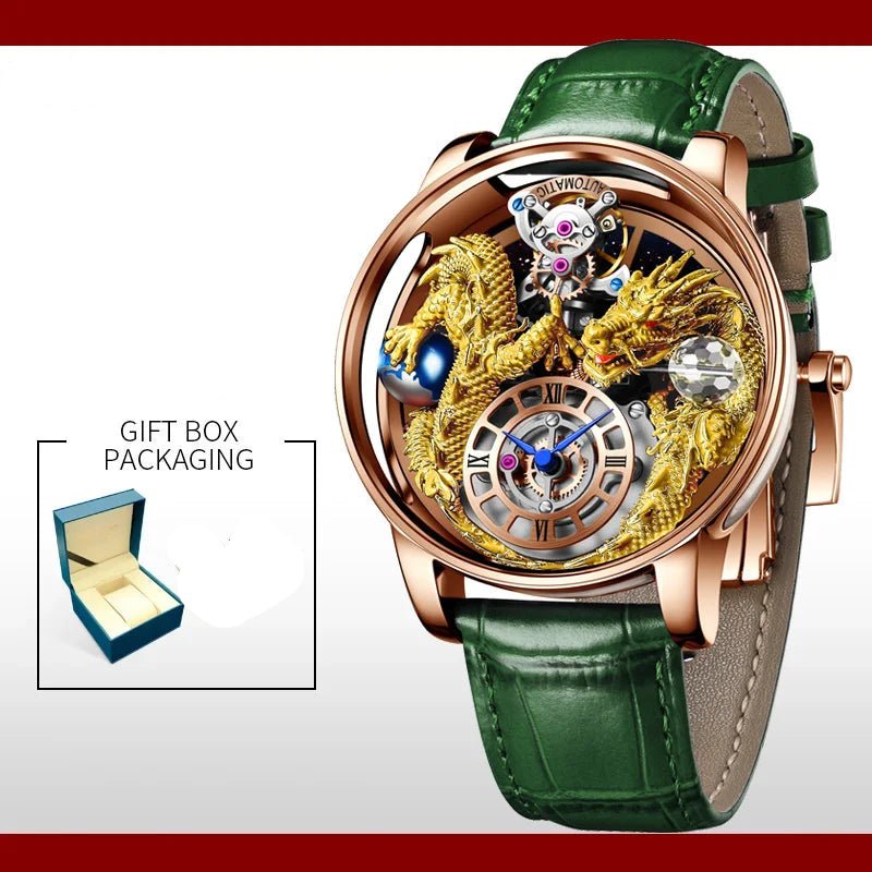 Quartz Watch Men - House of Dragons Astronomia Art 3D Gold Dragon - ESTEEMSO.COM