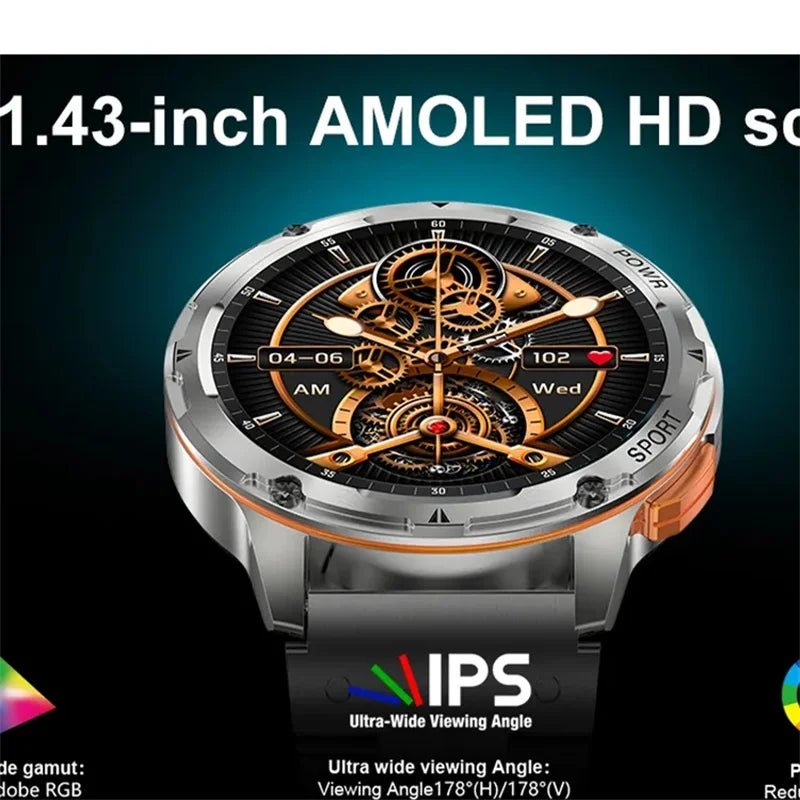 Smart Watch Bluetooth Call – 1.43 - inch HD AMOLED Screen - ESTEEMSO.COM