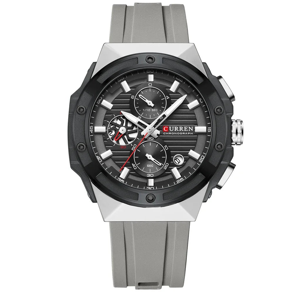 Sports Multifunctional Chronograph Quartz Watch - Silicone Strap - ESTEEMSO.COM