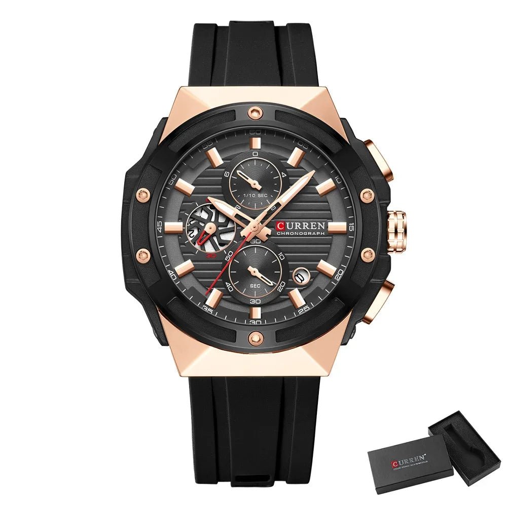 Sports Multifunctional Chronograph Quartz Watch - Silicone Strap - ESTEEMSO.COM