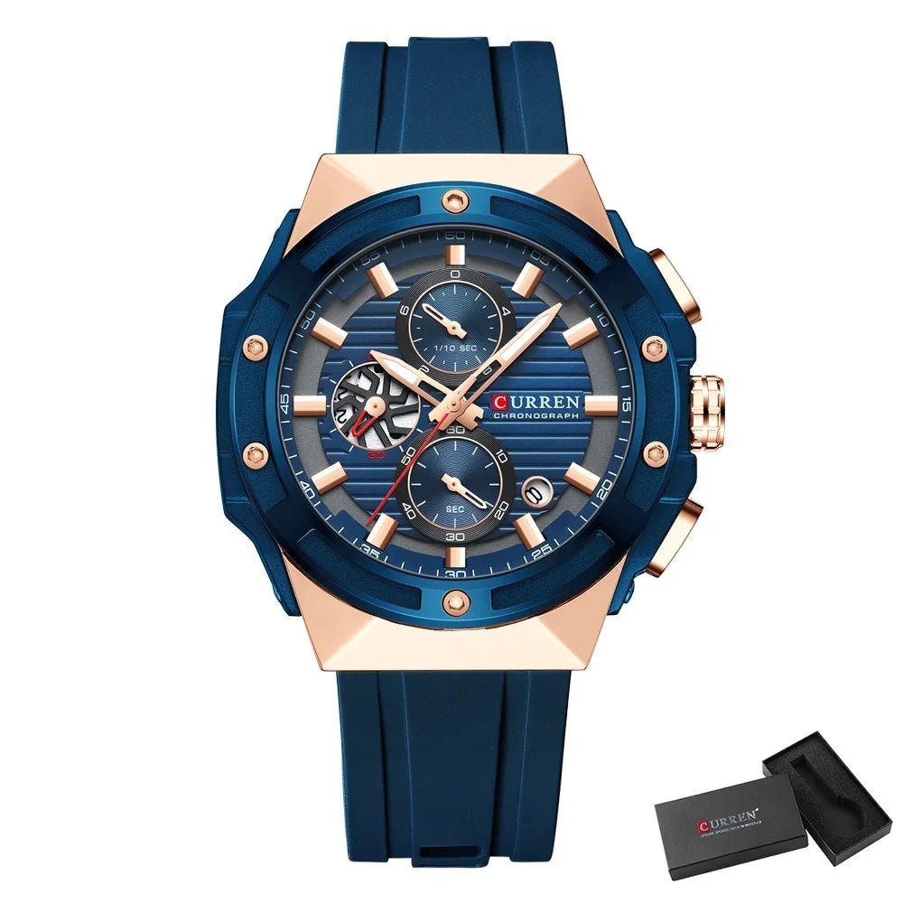 Sports Multifunctional Chronograph Quartz Watch - Silicone Strap - ESTEEMSO.COM