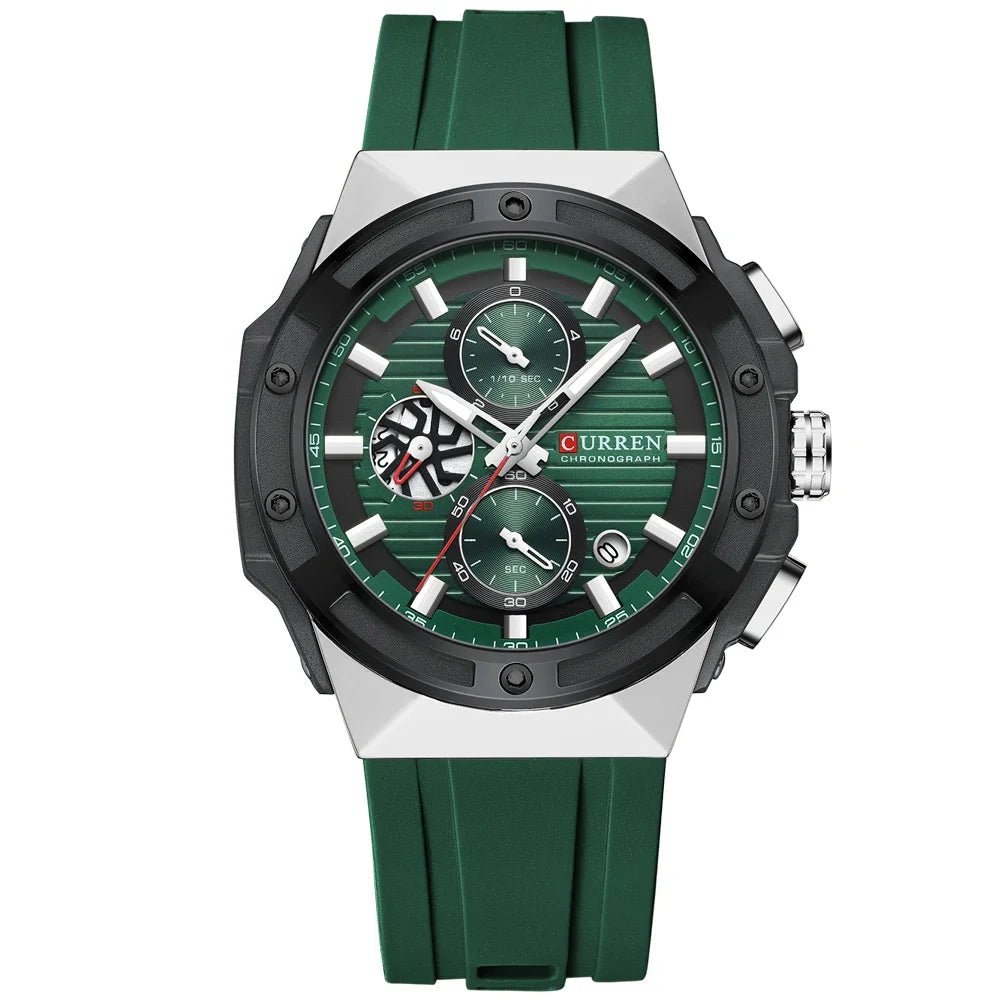 Sports Multifunctional Chronograph Quartz Watch - Silicone Strap - ESTEEMSO.COM