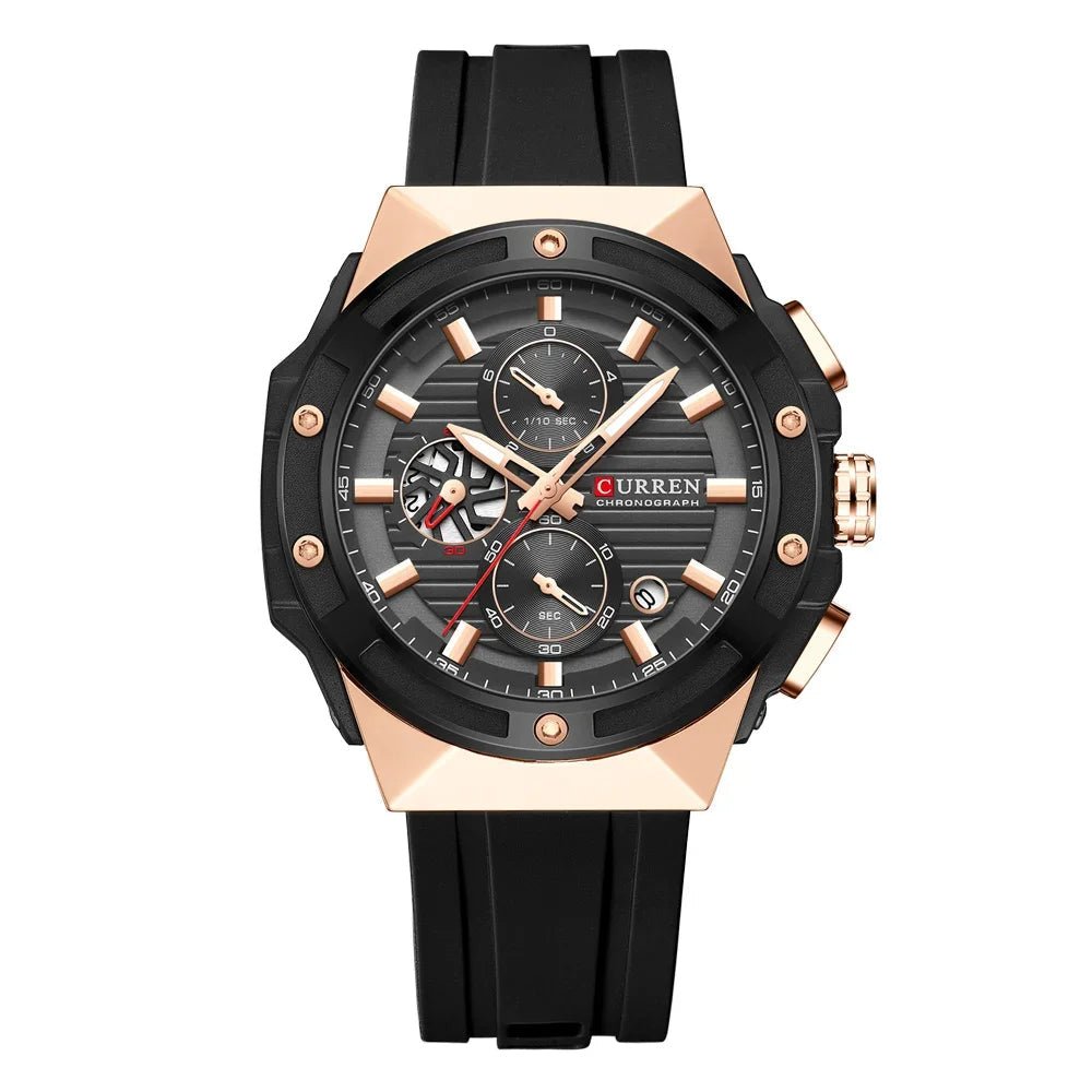 Sports Multifunctional Chronograph Quartz Watch - Silicone Strap - ESTEEMSO.COM