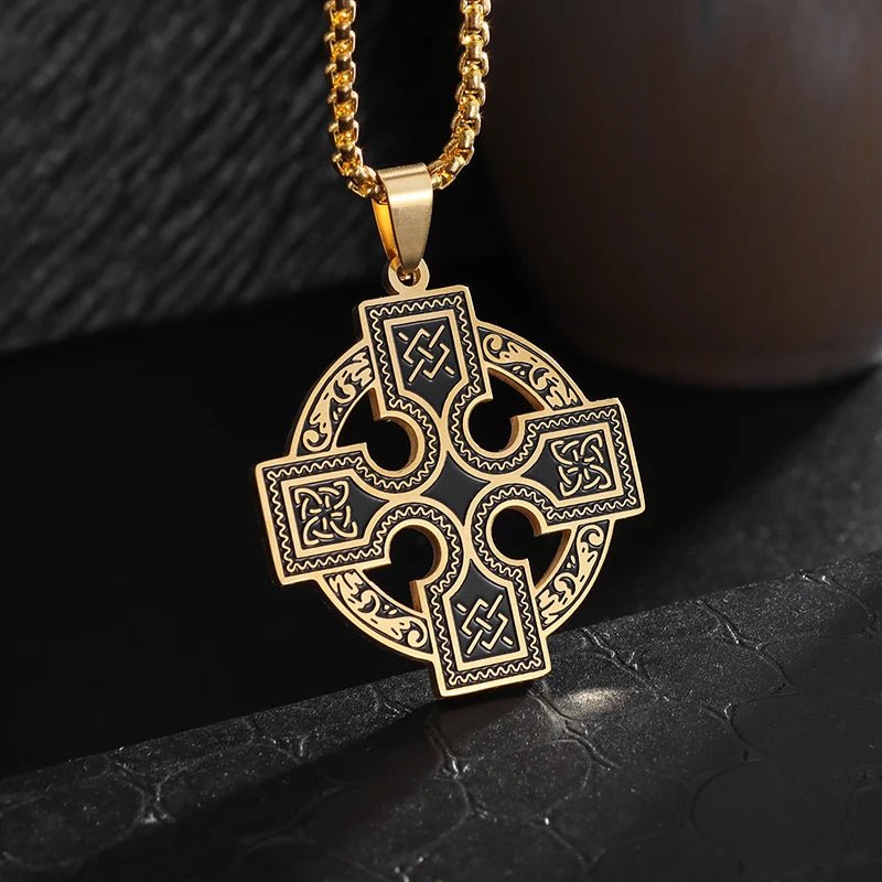 Stainless Steel Knight Cross Pendant Necklace - ESTEEMSO.COM