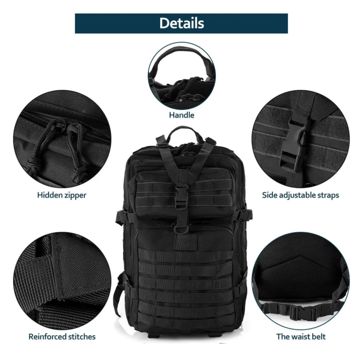 Sturdy Nylon Waterproof Tactical Backpack - ESTEEMSO.COM