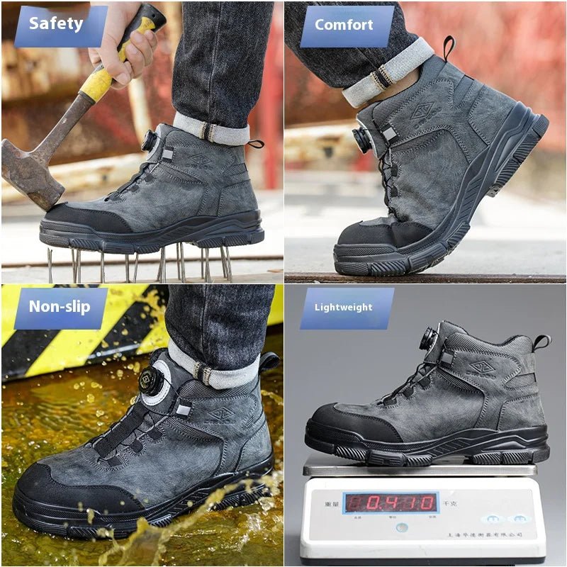 Work Boots Men Steel Toe Shoes Safety Boots Puncture - ESTEEMSO.COM